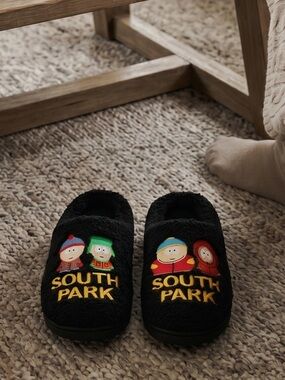 South Park Men’s Black Plush Slip-On Loafers
